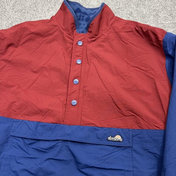 Chubbies Beach Club Jacket Mens Large Red Blue Reversible Fleece Pullover Anorak - Picture 2 of 10